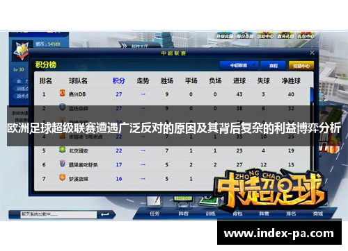 欧洲足球超级联赛遭遇广泛反对的原因及其背后复杂的利益博弈分析